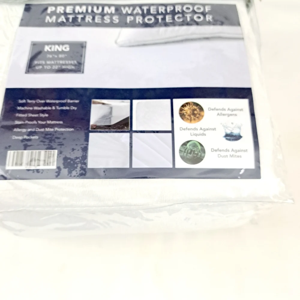 Premium WaterProof  Mattress Protector White Size King